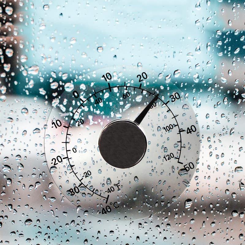 Thermometer Temperature Transparent Clear Outdoor Window Clock Weather Tool