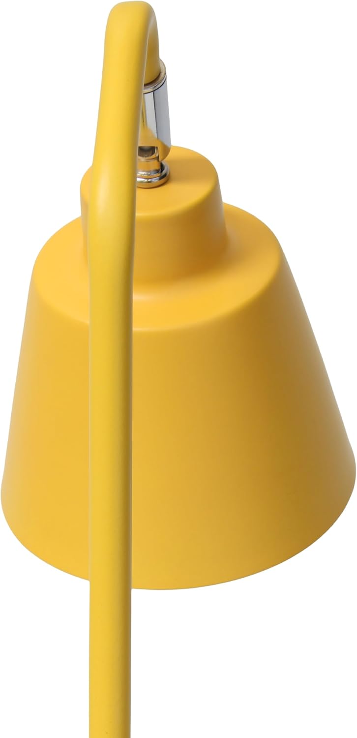 Simple Designs LD1071-YLW 16" Sleek Essentials Adjustable Metal Desk Task Lamp with Dual USB Ports, for Office, Desk, Nightstand, Dorm, Yellow