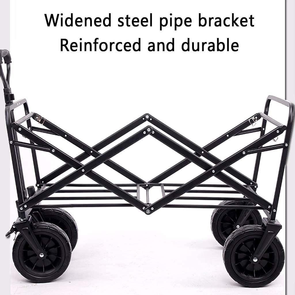 Outdoor Folding Utility Wagon Heavy Duty Wagon Cart with Removable Canopy Folding Outdoor Utility Trolley with Brake Load-Bearing 80kg 176lbs (Color : Style 4) (Style 2)