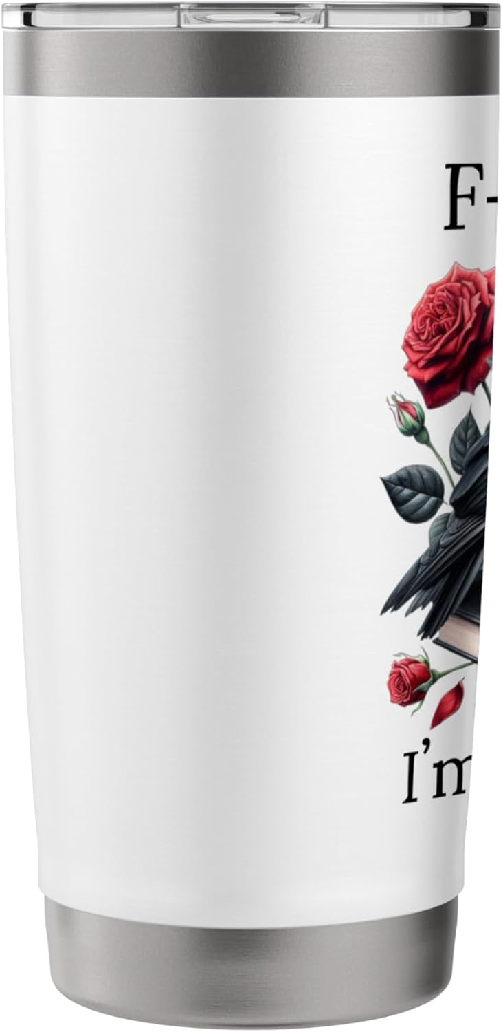 F Cawf Crow Book Lover Fuck Off Im Reading Smut Dark Romance Stainless Steel Insulated Tumbler