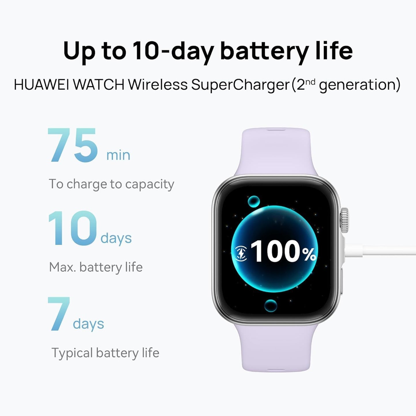 HUAWEI Watch FIT 4 Smartwatch, 100+ Training Modes, Ultra Thin Case, GPS Tracking, Up to 10 Days Battery Life, Bluetooth Calling, AMOLED, Compatible with iOS & Android, Purple