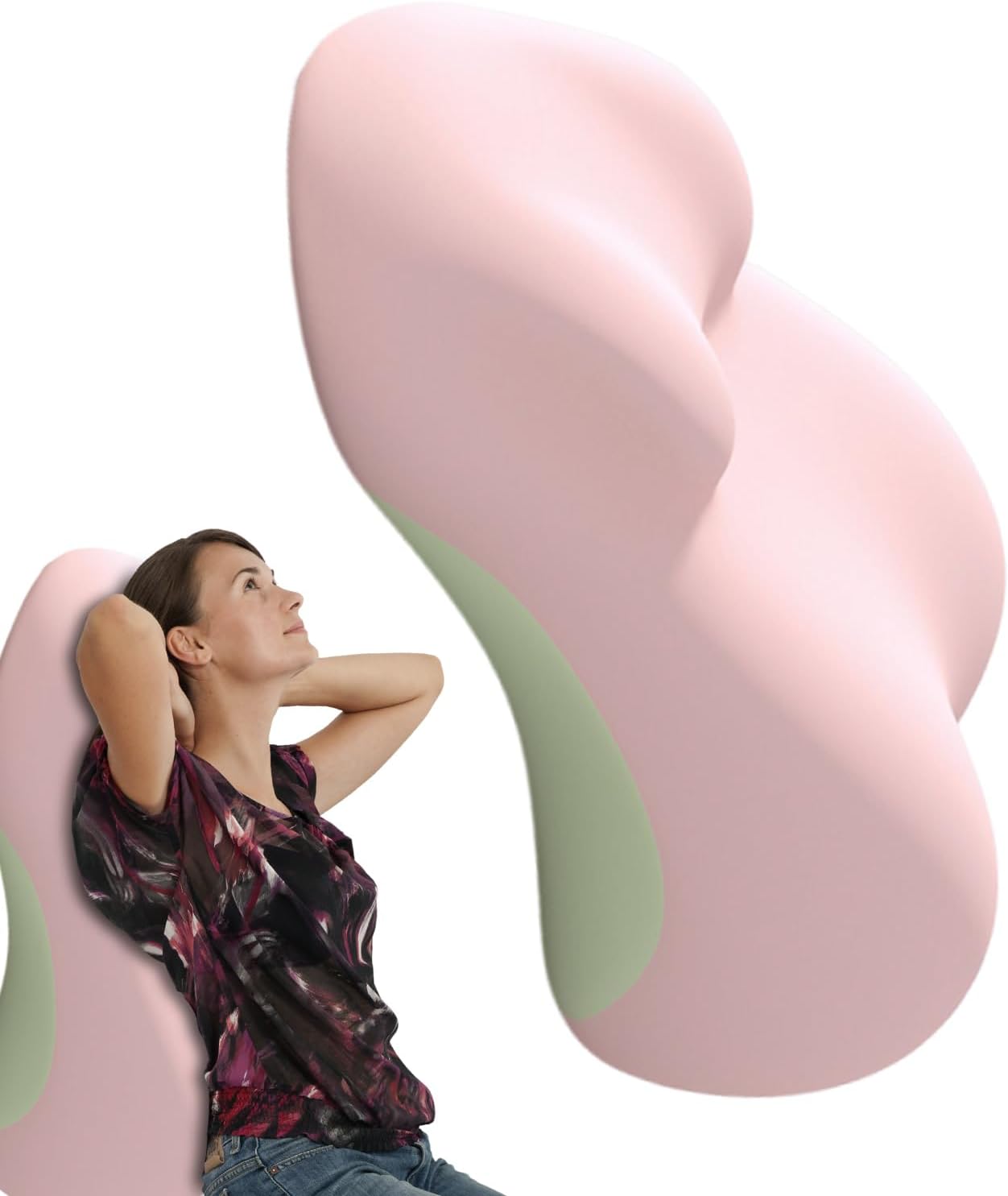 Couples Pillow | Soft Foam Ergonomic Back Rest | Lumbar Support Intimacy Butt Pillow,for Reading Sleeping Watching TV Sitting Lying Couch Bed Furniture Home Bedroom