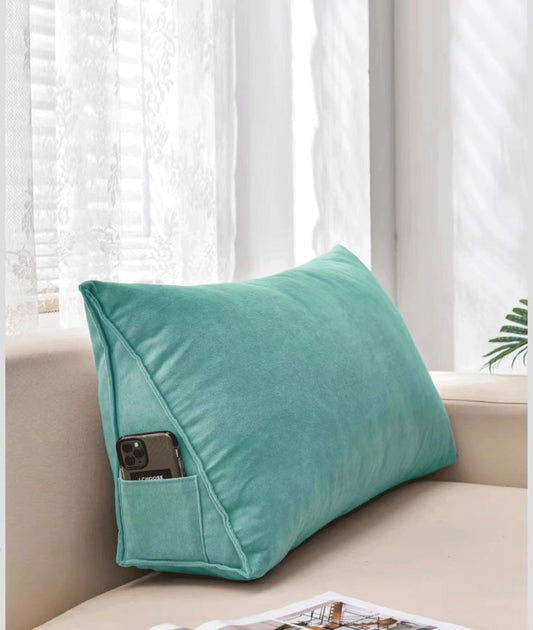 Headboard Pillow for Bed - Soft Colorful Backrest Cushion, Lumbar Support for Daybed, Comfortable Back Pillow for Relaxation and Support (Green 70x35x20cm)