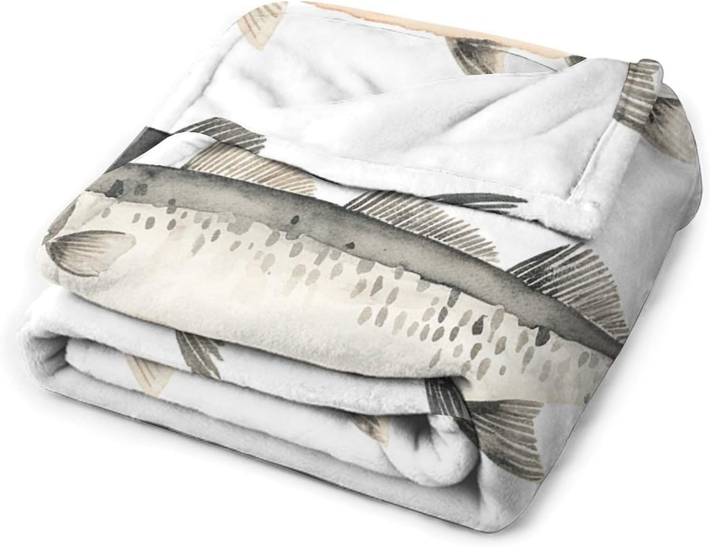 Different Types of Cod Throw Blanket for Couch Super Soft Warm Lightweight Throw Blankets Cozy Flannel Bed Blanket Cute Decorative Blankets for All Seasons Home Decor Gift 60"*80"（150 * 200cm）