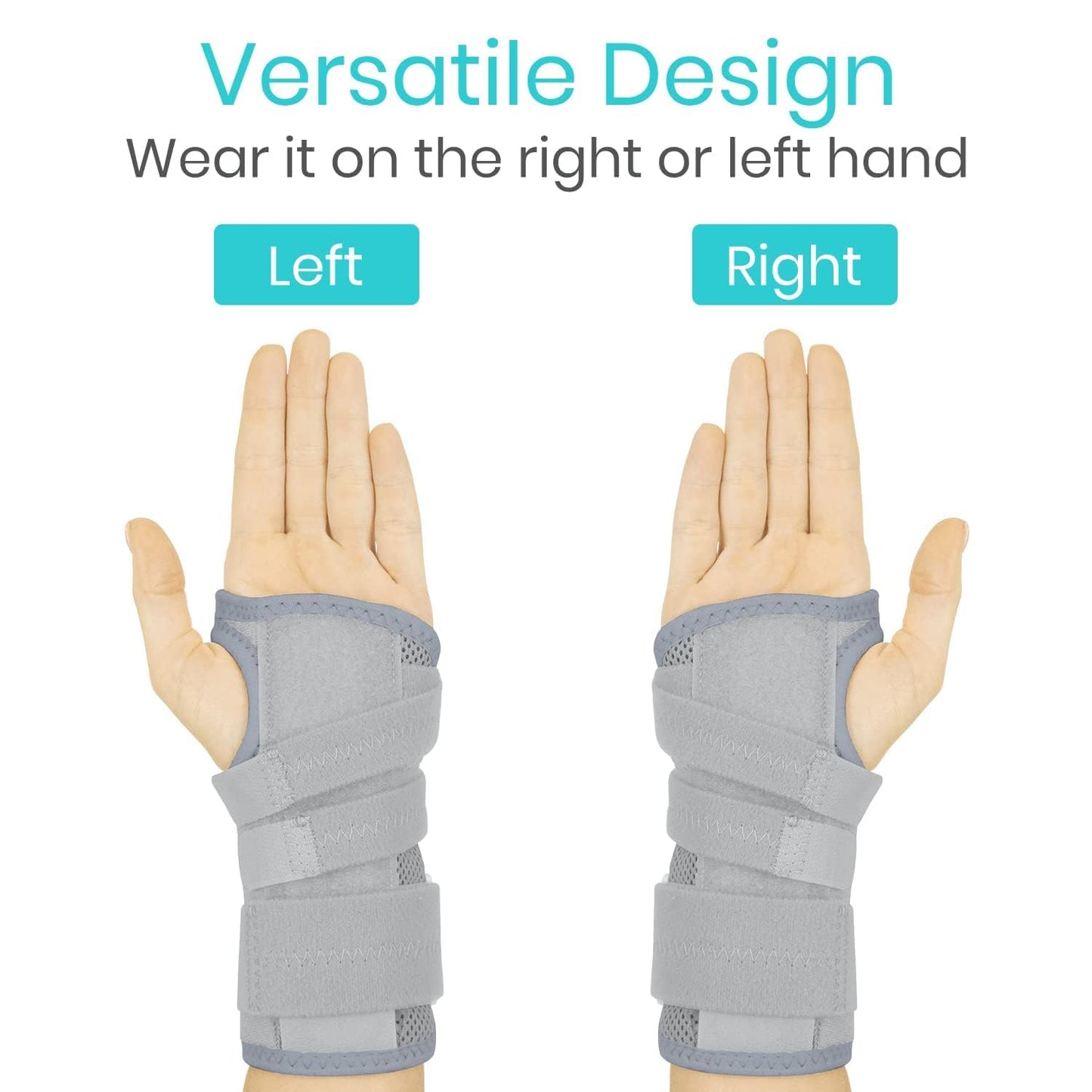 Vive Carpal Tunnel Wrist Brace with Splint for Left or Right Hand - Adjustable Night Wrist Support Splint Immobilizer for Men & Women - Cockup Brace for Arthritis, Tendonitis, Sprain, Injuries & Pain
