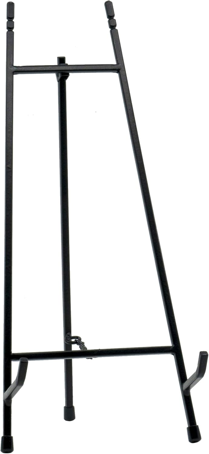 Red Co. 15” Tall Modern Metal Tripod Plate Stand and Art Holder Easel, Black