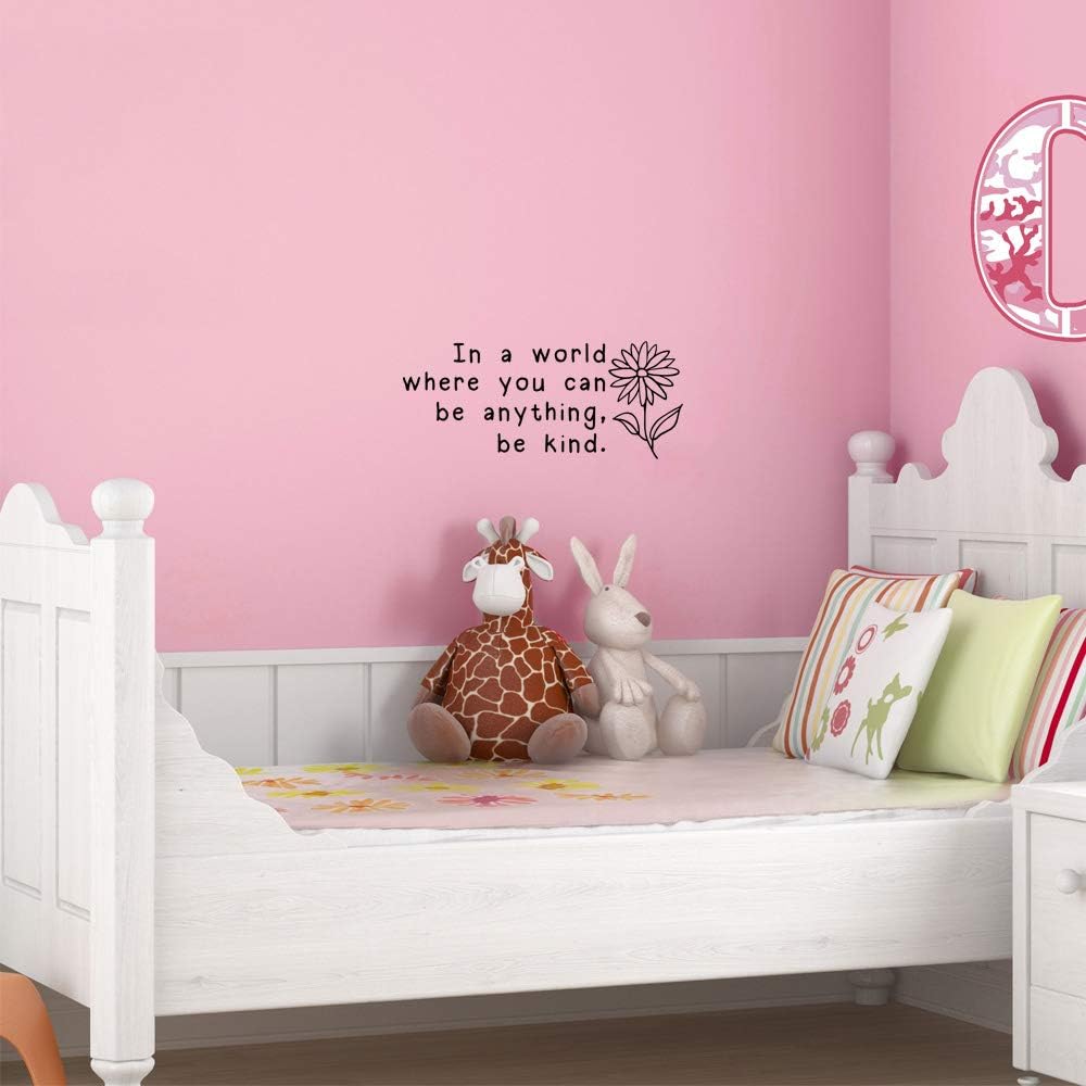 in a World Where You Can Be Anything Be Kind Inspirational Quotes Vinyl Wall Decals Motivational Saying Room Decor Art Lettering