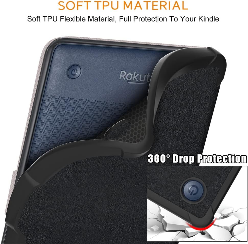 Case Compatible with Kobo Clara Colour/Clara BW(2024)/Clara 2E (2022)/Tolino Shine Color/Shine 5(2024)/Shine 4 (2022) 6" Slim Shell with Stand Function Auto Wake/Sleep Smart Cover,Black