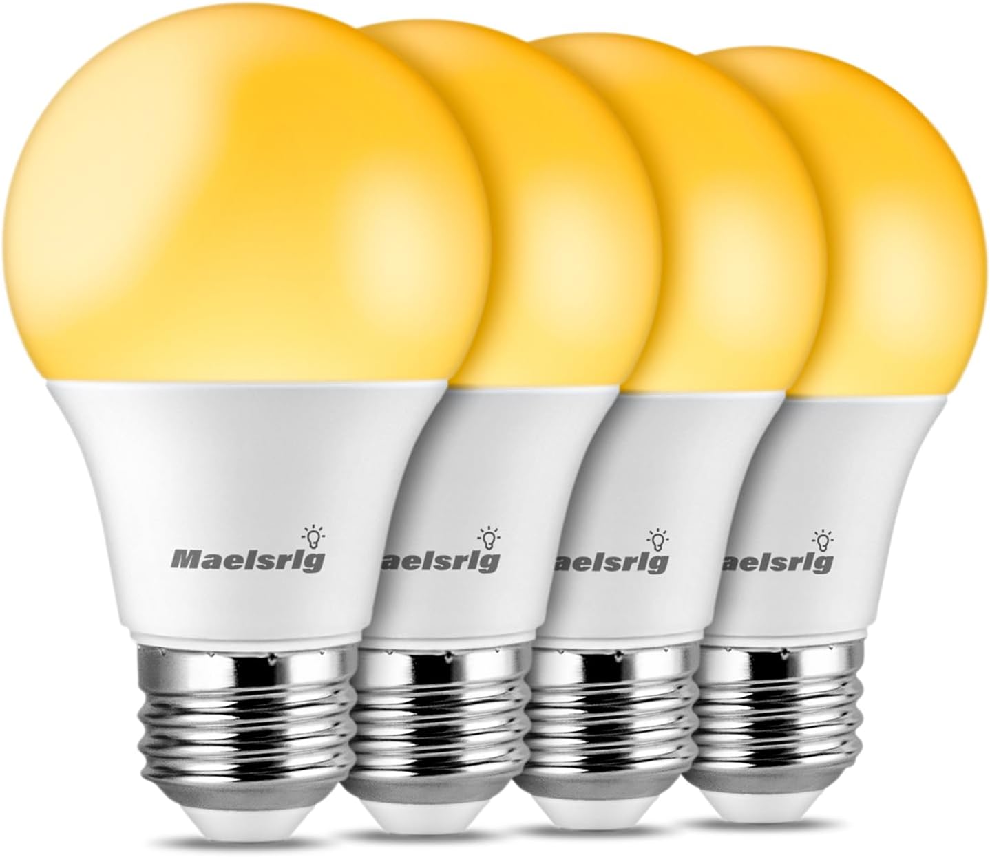 Sleep Light Bulb, 1600K Amber LED Bulb Blue Light Free - 60W Equivalent, 8W A19 E26 Base, Dimmable Warm Light Bulbs for Bedroom, 4-Pack