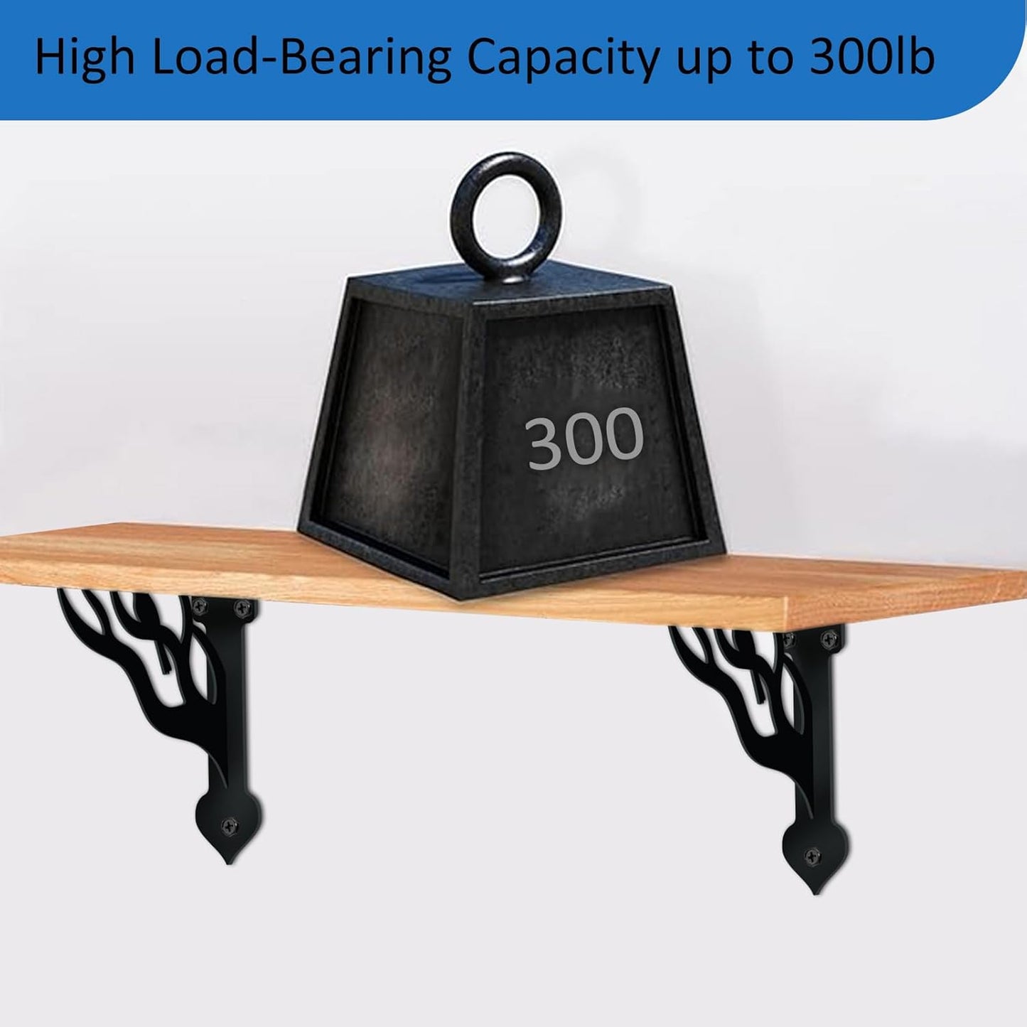 SUPERDANT 2 Pack Tree Branch Shelves Brackets Birds Heavy Duty Decorative Shelf Bracket Black Iron Wall Shelf Brackets for Home Kitchen Bookshelf Fireplace Mantel Corbels Metal Corner Brace 8.3x6.8in