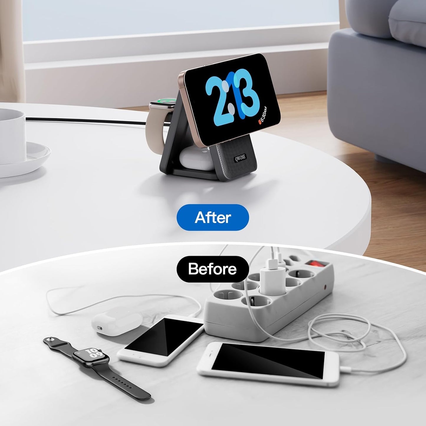 2026 Traveling Wireless Fast Charging Station,Magnetic 3 in 1 Charger with Light for iPhone 17 16 15 14 13 12 Pro Max Plus,Apple Watch Series & Air pods 4 3 2 Pro-Gifts for Wife & Husband