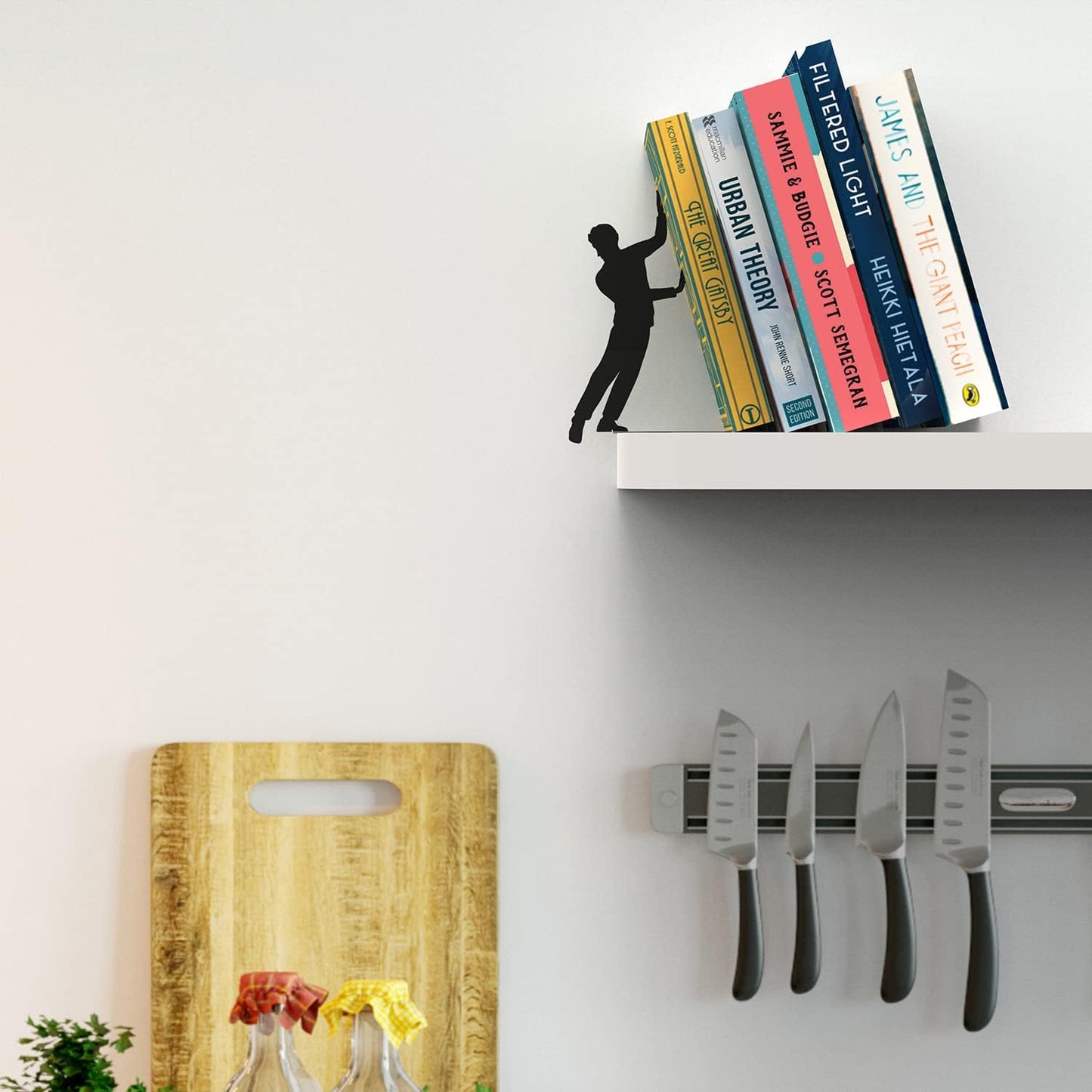 Artori Design Book Ends to Hold Books Heavy Duty - Hidden Metal Bookends for Shelves Desk or countertop - Bookend Book Holder for Home Decorative - Gift for Book Lovers and Home Decor (Cliffhanger)