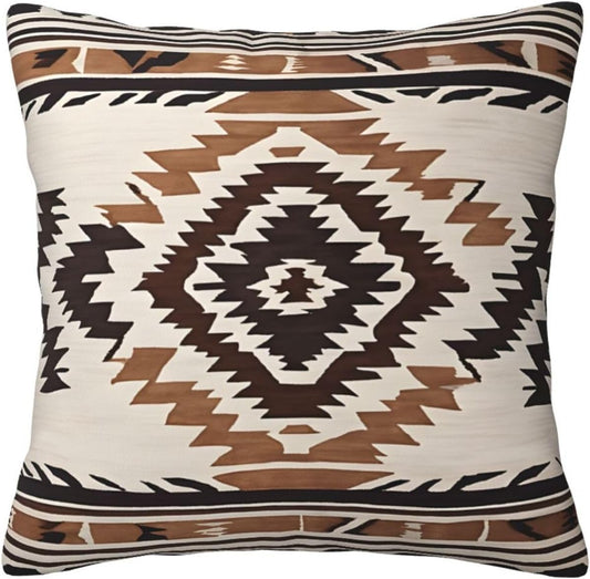 All-Season Square Pillow Covers 18"X18", Native, Decorative Throw Pillow Covers for Sofa Bed Couch, Hidden Zipper Cushion Cover, Square Lumbar & Accent Pillowcases for Home Decor