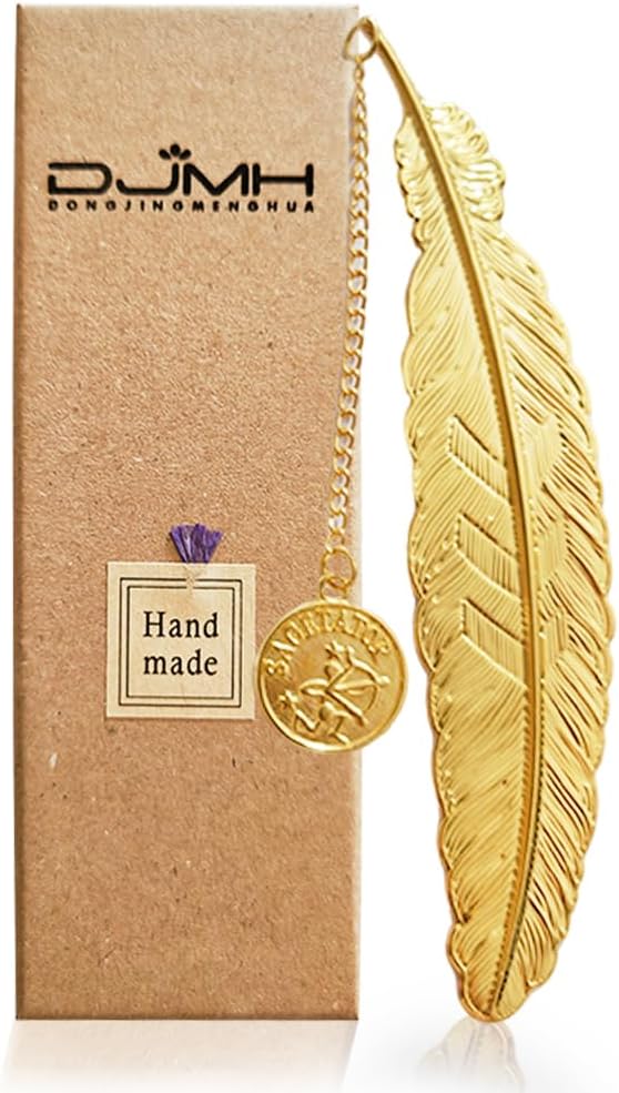 Metal Zodiac Bookmarks Set, 12 Constellation Designs, Gold, 4.5 x 0.9 inches (Taurus)