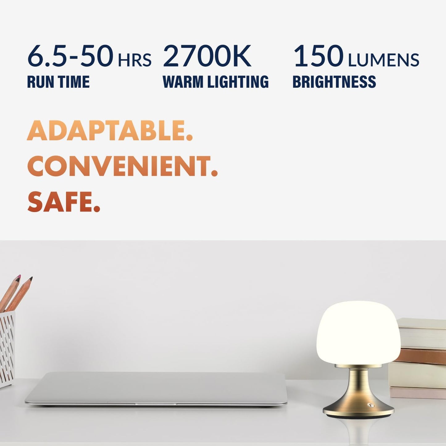 ‎Newhouse Lighting Verona, Brass 2700K Dimmable Cordless USB-C Rechargeable Glass Table Lamp NHTL-VE-BRS, Cordless Desk Lamp for Living Room, Bedroom, Coffee Table, and Other Cozy Home Decor