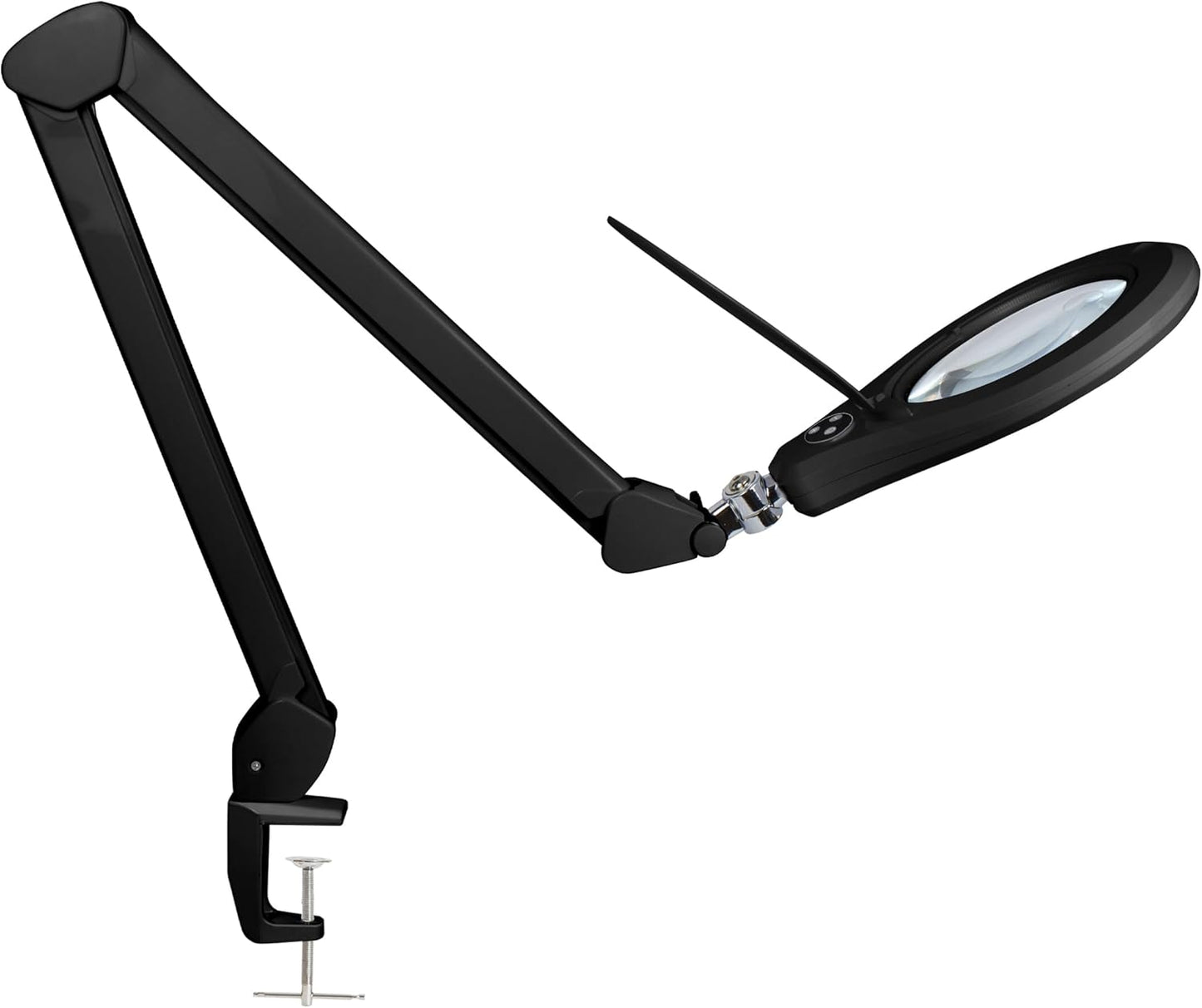 Neatfi Elite Super LED Magnifying Lamp with Clamp – 6” Glass Lens, 2.25X/4X Bifocal, 6500K Daylight | Glare-Free, Nonpolar Dimming | Reading, Crafting & Precision Work (Black, 6 Inch Glass Lens)