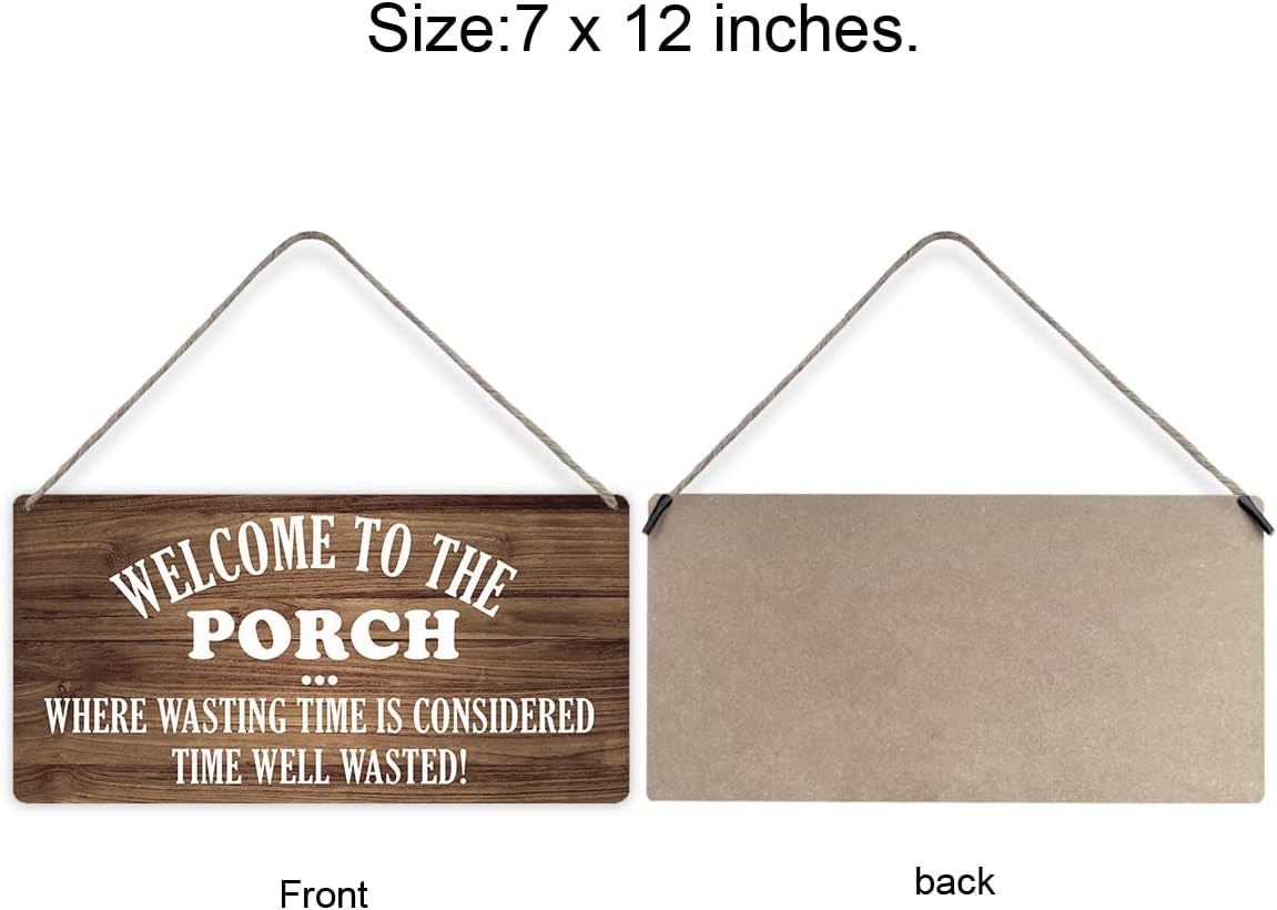 Country Style Wall Art Farmhouse Welcome to the Porch Wooden Signs Rustic Hanging Wall Plaque Sign Home Porch Outdoor Decor Present