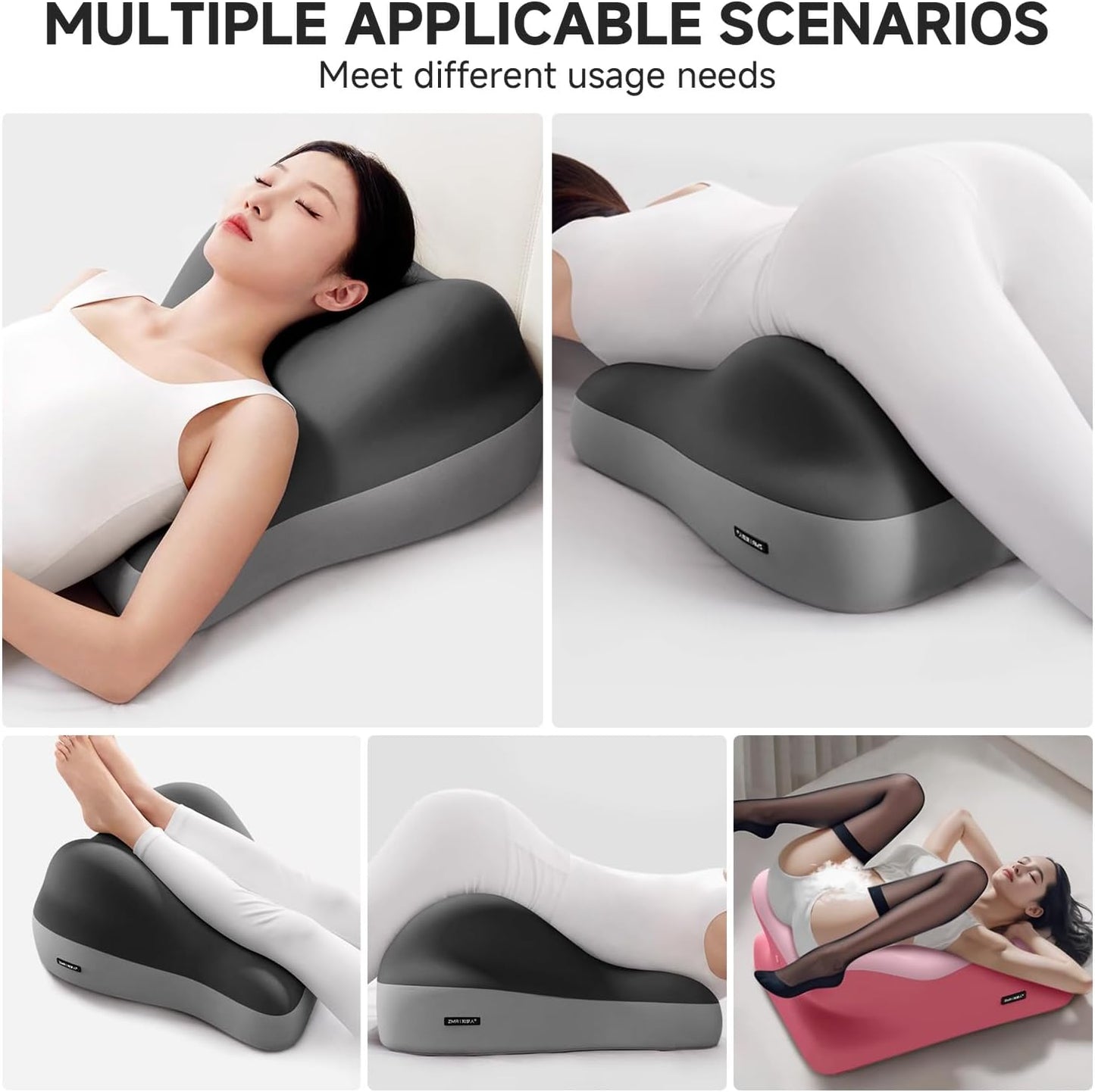 GDLKPS Multi-Position Wedge Pillow for Back Support,Multifunctional Positioning pad with Memory Foam can be Used for Heartburn, Acid Reflux, Back Pain, Neck Pain Relief. (Grey)