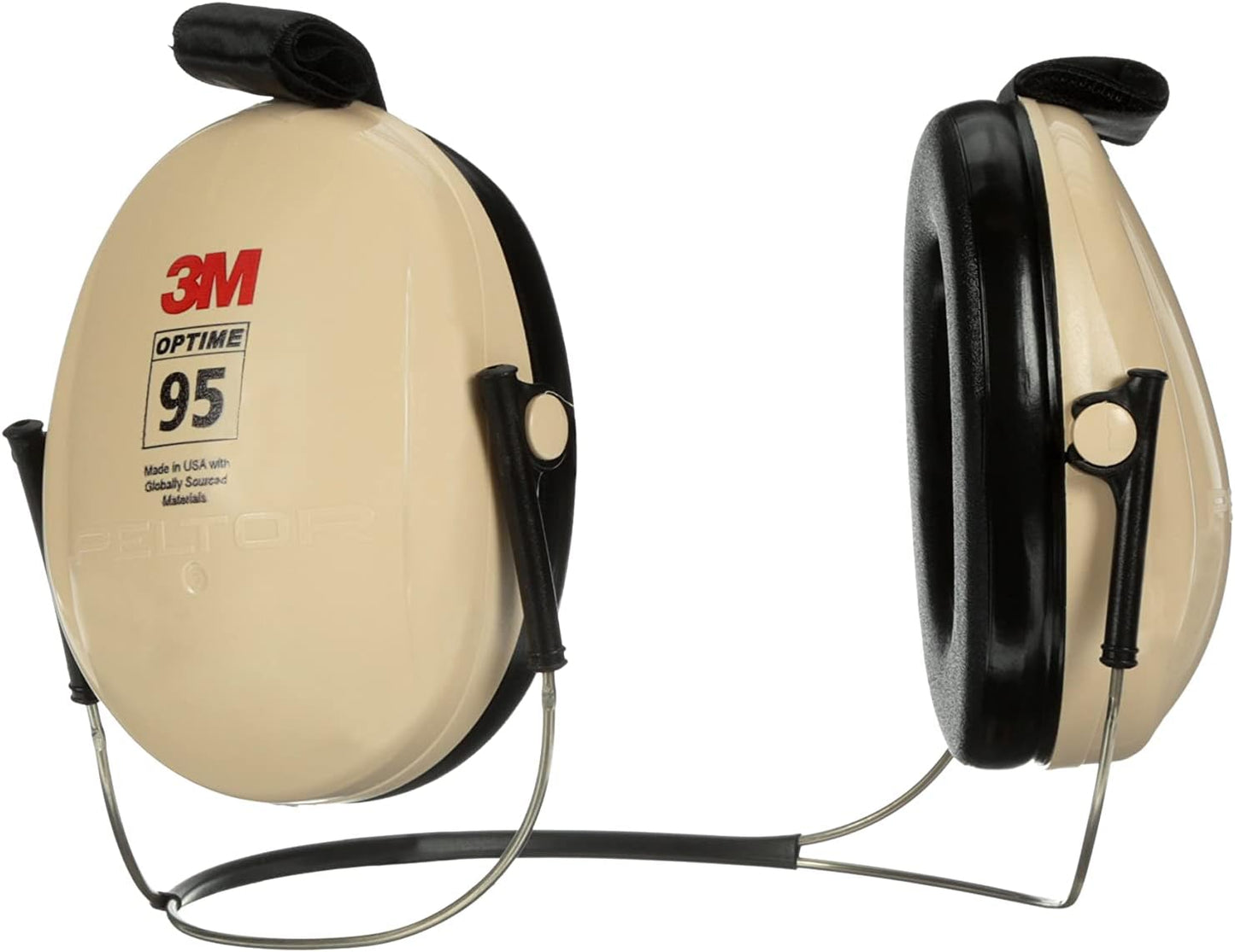 3M PELTOR Hearing Protection Optime 95 Earmuffs, Adjustable Earcups, E-A-Rfit Compatible, Stainless Steel