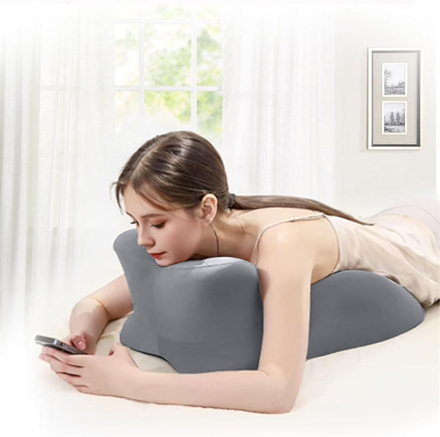 Wedge Pillow - 9.45 inches Adjustable Pillow for Home, Ergonomic Couple Accessory with Pressure Reliefs, Positioning Support Pillows for Reading Dormitory Apartment Bedroom
