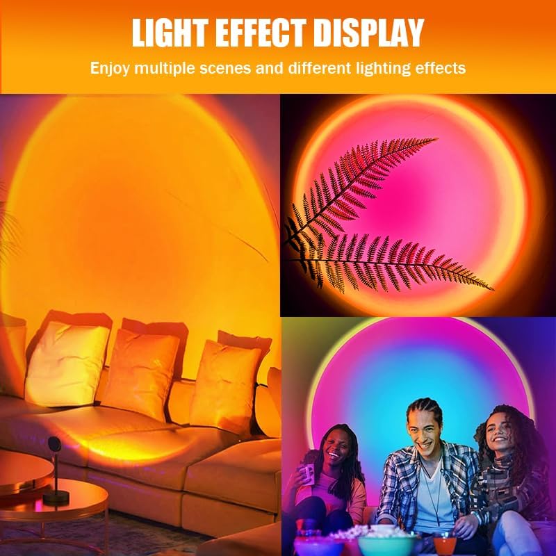 Sunset Lamp Projector Led Lights for Bedroom Night Light RGB Lights Sun Sunlight Sunrise Lamp Mood Lighting Home/Room Decor Christmas Gifts for Women,Tabletop Multicolor