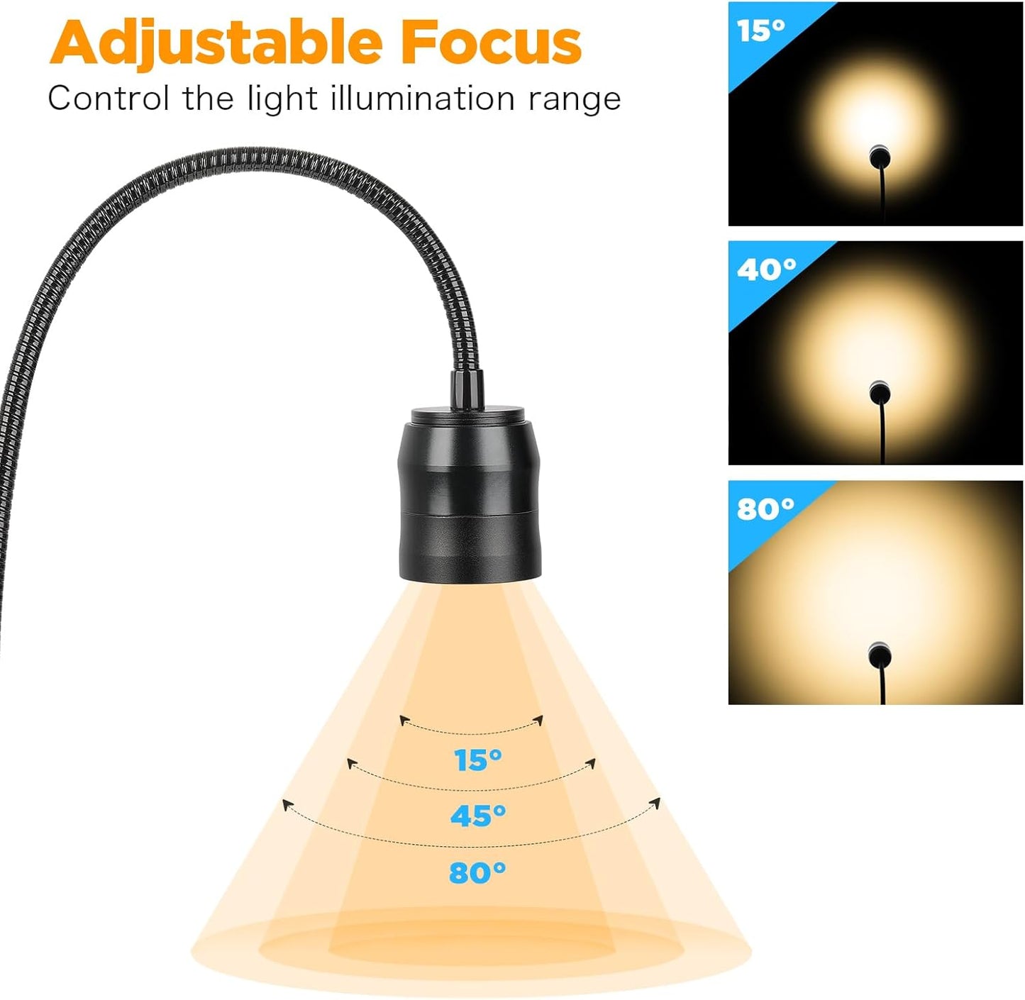 Dimmable LED Clip Light for Bed Reading, 360° Flexible Gooseneck Clamp Lamp with 3 Color Modes & 10 Brightness Levels, USB Powered Book Light for Headboard, Desk, Dorm & Study