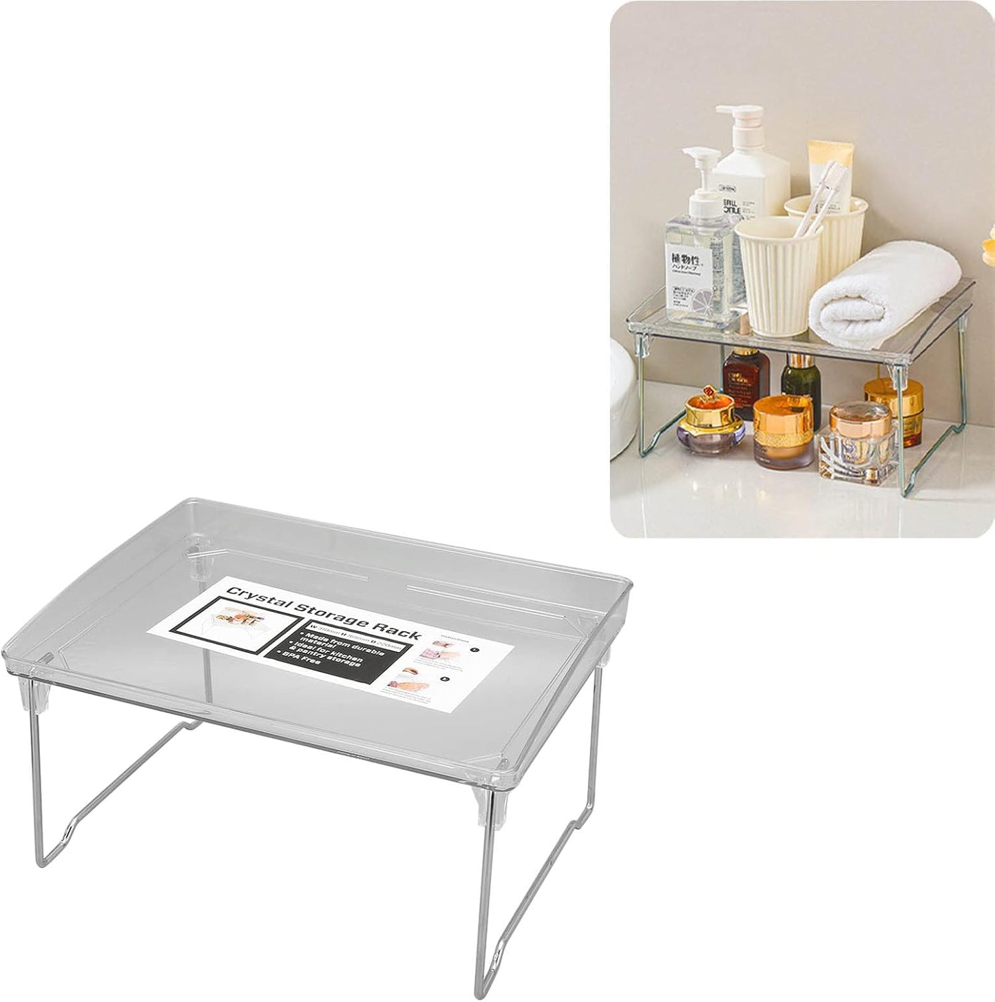 Laptop Stand, Portable Lap Desk Bed Table, Folding Table, Premium Stainless Steel Desk Organizer With PET Top, Elegant Rack for Office, Space-Saving Design