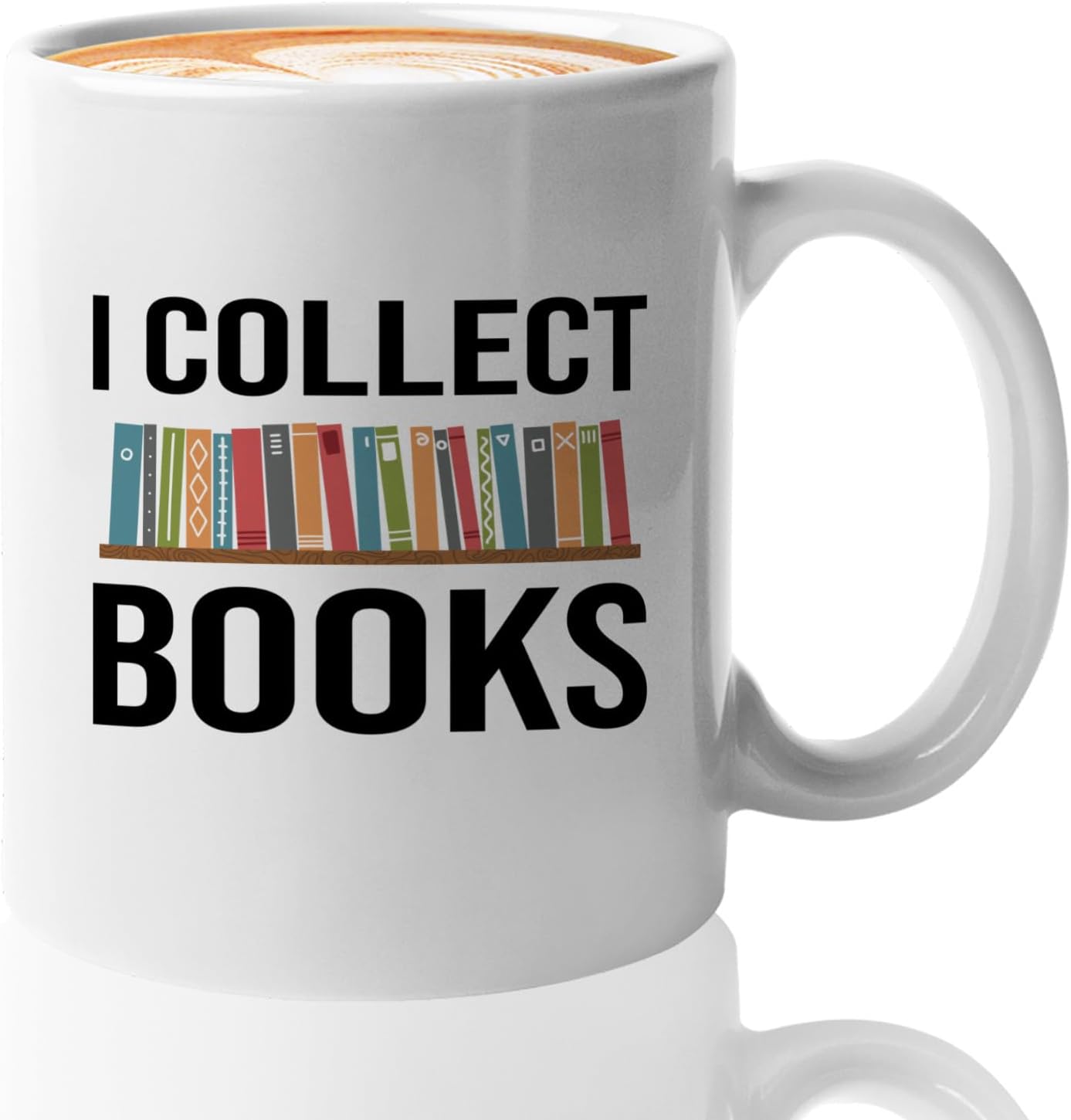 Book Lover Coffee Mug 11oz White -I Collect Books - Writer Editor Bookish Librarian Bibliophile Bookish Grammar Philosophers