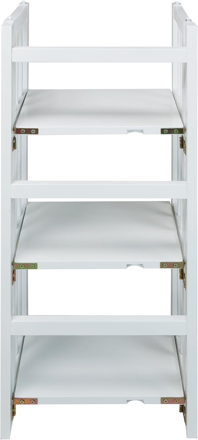 Casual Home 3-Shelf Folding Bookcase, 14" Wide, White