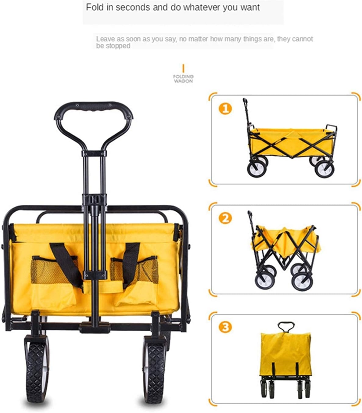 Garden Cart Foldable Trolley Wagon 4 Wheel Foldable Portable Garden Cart for Outdoor Camping Beach Park Shopping Festival Pets (Q 1) (Q 7)