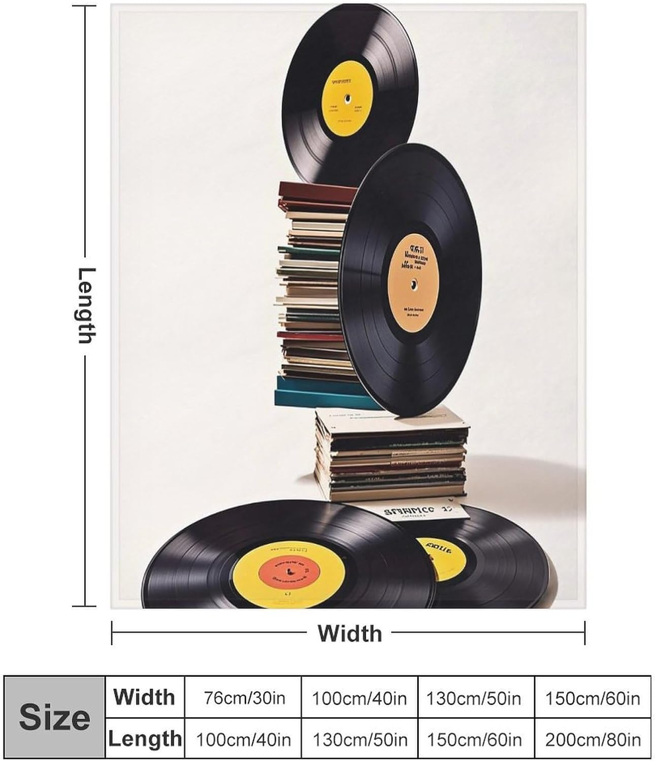 Vinyl Records and Tapes Blanket Super Soft Lightweight Throw Blanket Cute Cozy Warm Bed Blanket Decorative Fuzzy Blanket All-Season Home Decor Gift for Sofa Couch Living Room 50"*60"（130 * 150cm）