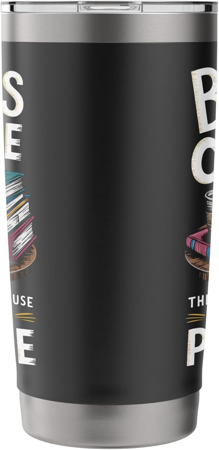 Books And Coffee Drinker Bookworm Bookish Books Reader Stainless Steel Insulated Tumbler