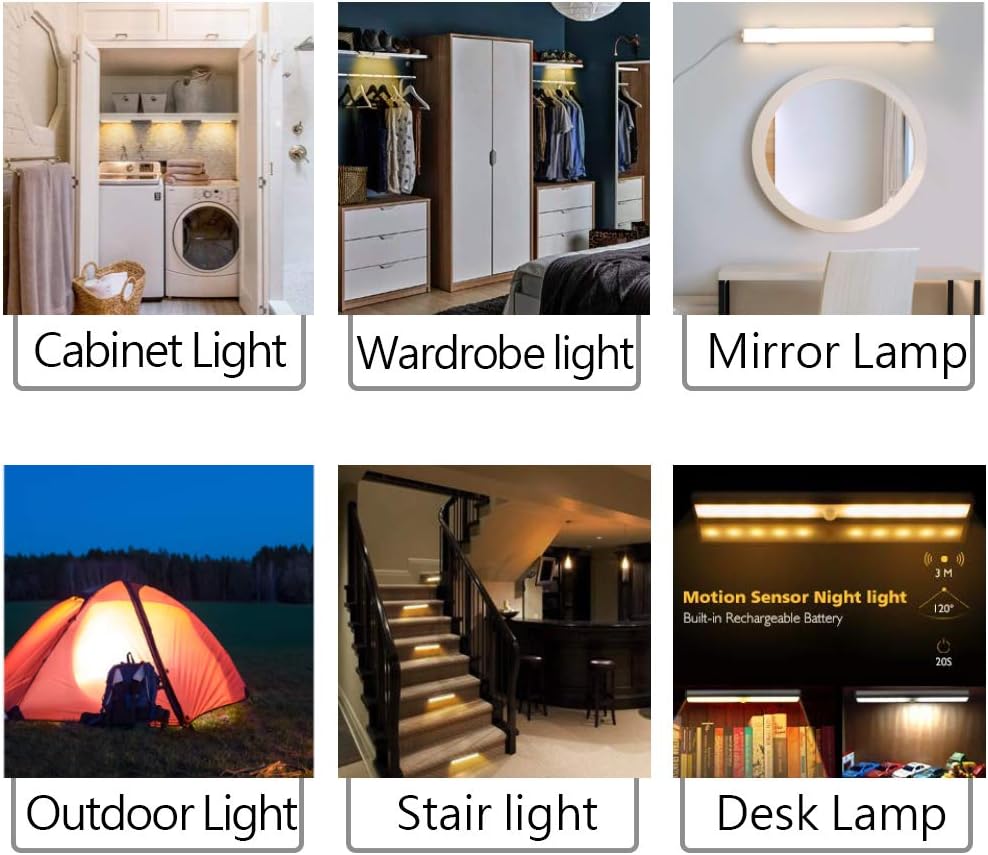 Dimmable Under Cabinet Lighting, 3 Color Temperature Portable USB Reading Strips Craft Light Eye-Care LED Desk Reading Lamp Light Great for Craft Table, Pianos, Music Stands, Kitchen, Shelf