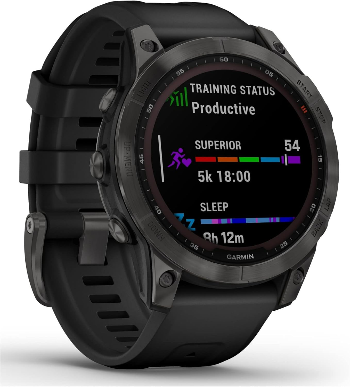 Garmin Fenix 7 Solar, Adventure smartwatch, with Solar Charging Capabilities, Rugged Outdoor Watch with GPS, Touchscreen, Health and Wellness Features, Slate Gray with Black Band