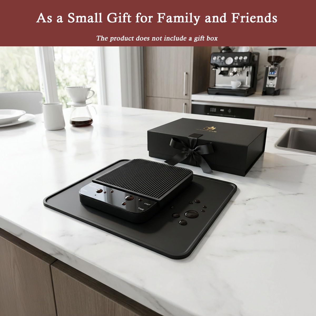 Premium Pour Over Coffee Scale with Timer, 0.1g High Precision Digital Espresso Scale for Portafilter Weighing & Coffee Beans. Large Wide Base Gram Scale for Kitchen, Chemex & French Press (Black)