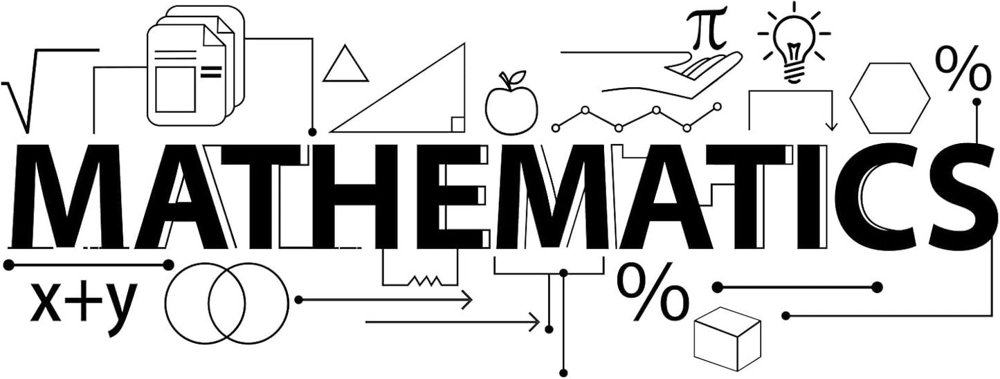 SUPERDANT Mathematics Wall Sticker Math Subject Wall Decal Peel and Stick Large Size Classroom Vinyl Art Decals Home Decor for Bedroom Dorm Livingroom Decoration Back to School 44x17.3in