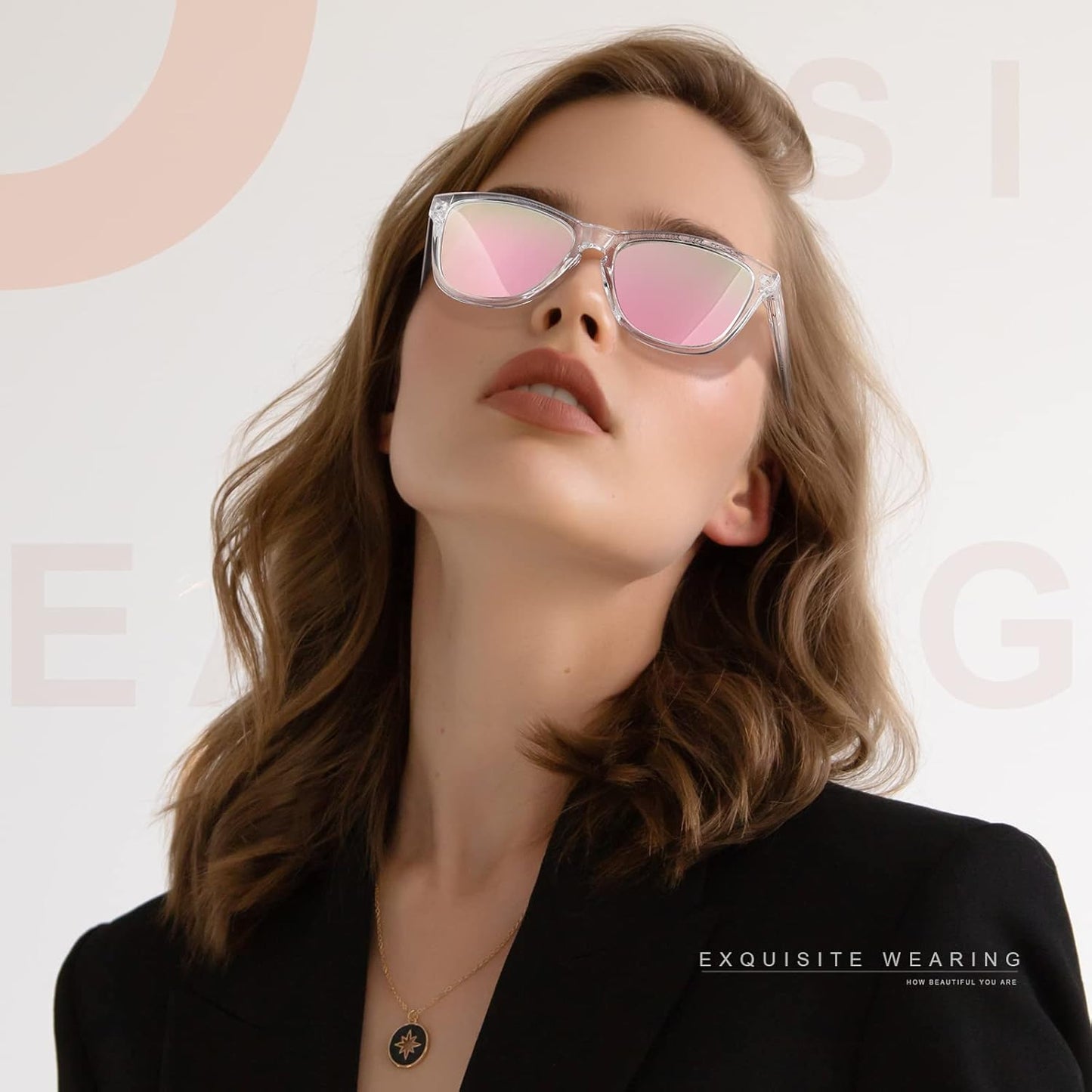 DANAMY Sunglasses Womens Polarized Sunglasses for Women Trendy Designer Mirrored UV400 Protection Sun Glasses