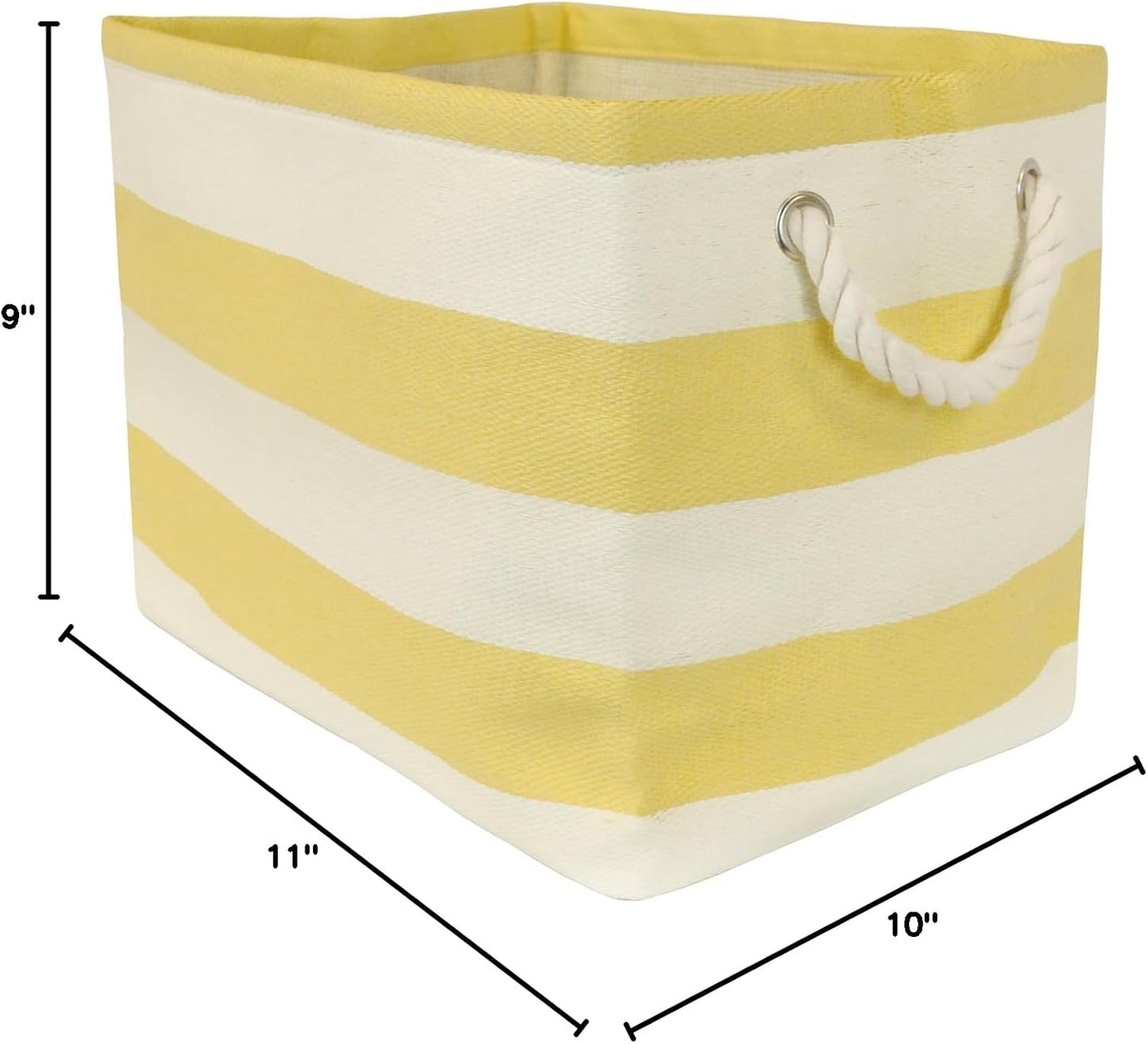 DII, Woven Paper Storage Bin, Collapsible, 11x10x9, Rugby Yellow