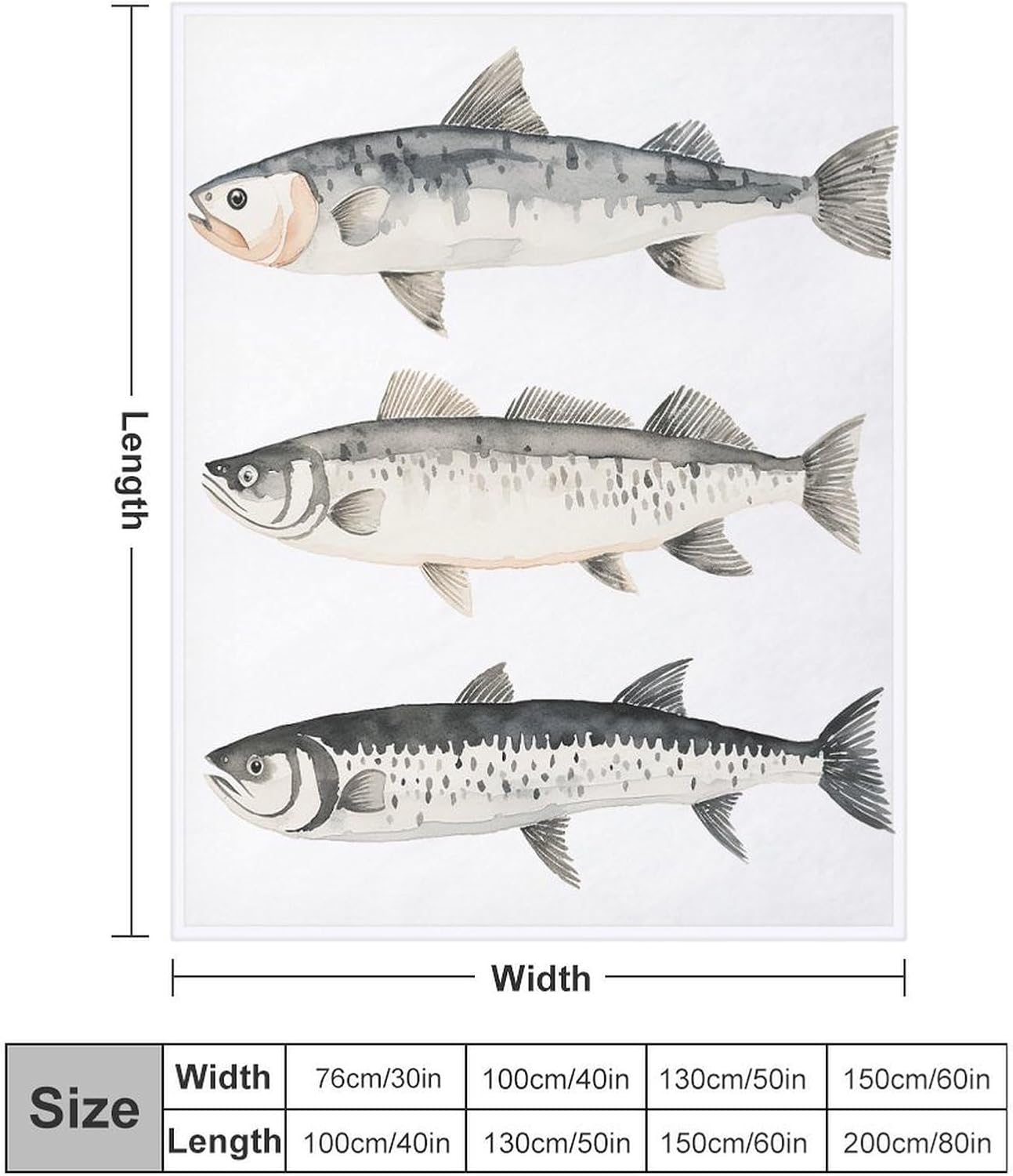 Different Types of Cod Throw Blanket for Couch Super Soft Warm Lightweight Throw Blankets Cozy Flannel Bed Blanket Cute Decorative Blankets for All Seasons Home Decor Gift 60"*80"（150 * 200cm）