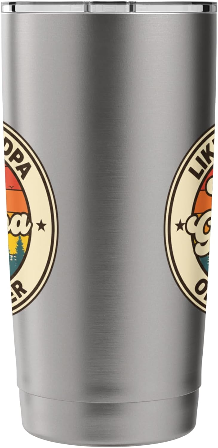 Like A Grandpa Only Cooler Great Grandpa Retro Vintage Grand Stainless Steel Insulated Tumbler