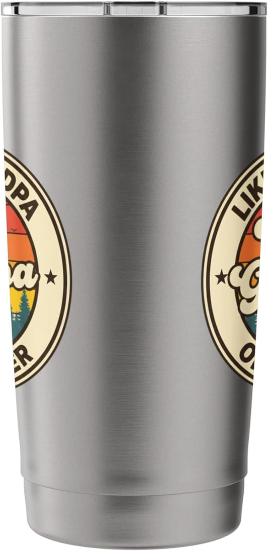 Like A Grandpa Only Cooler Great Grandpa Retro Vintage Grand Stainless Steel Insulated Tumbler