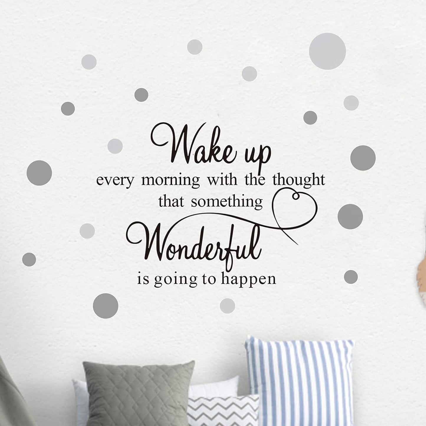 COKOYY Motivational Art Quotes Wall Decals, Inspirational Sayings Words with Dots, Vinyl Letters, Removable DIY Sign Wall Mural for Bedroom, Living Room, Home Decoration