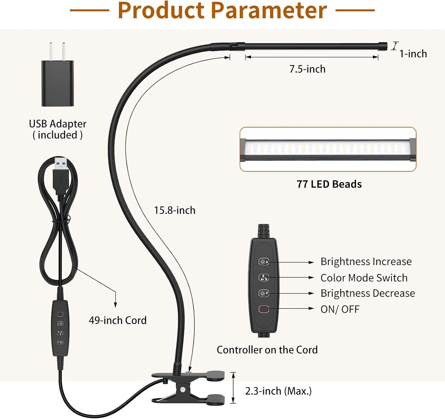 iZELL Book Light, LED Reading Light Clip On [3 Color Modes & 10 Brightness Levels] Flexible Gooseneck Book Lamp for Kids Reading in Bed at Night, Clip to Bedside Table, Headboard or Dorm
