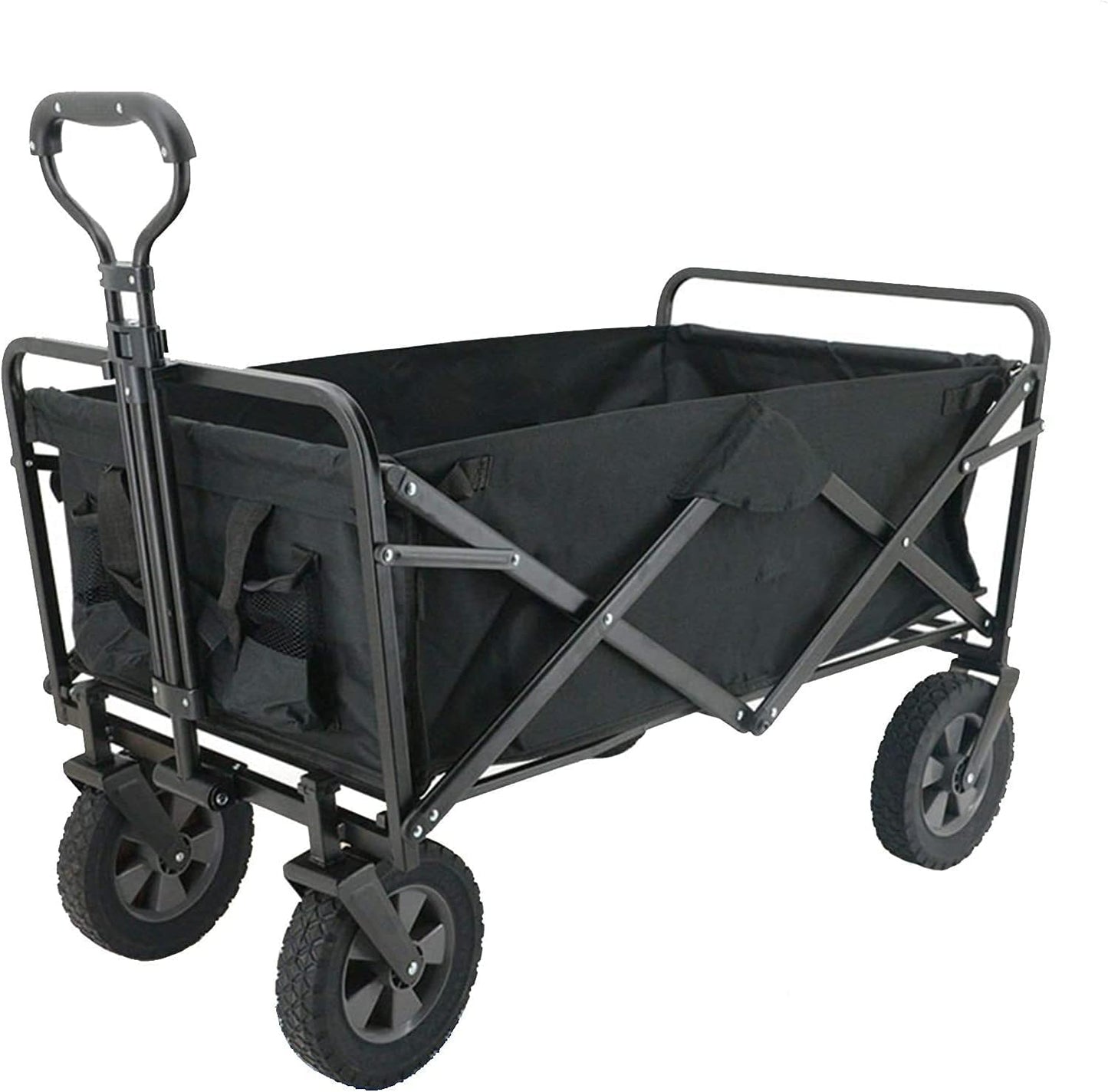 Portable Camping Cart,Beach Trolley Picnic Trolley Portable Folding Trolley Garden Transport Trolley Adjustable Handle Load-Bearing 80kg/176lbs 3 Colors