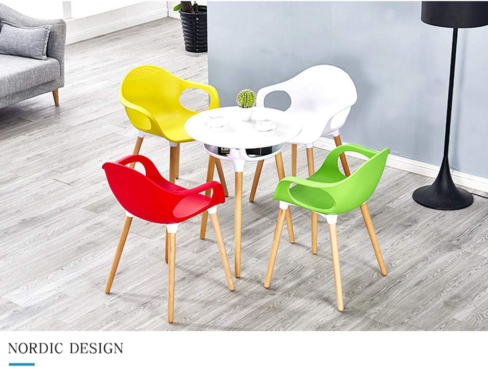 Comfortable Chair Mid-Century Modern Kitchen and Dining Room Arm Chair with Natural Wood Legs, Ergonomically designed comfort curve, for Living Room/Cafe/Lounge /Study Room/Dining Room/Pub Leisure C