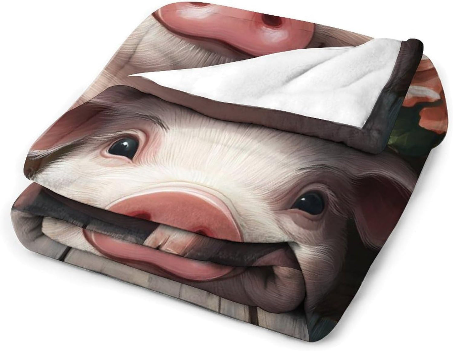Funny Pigs Throw Blanket for Couch Bed Plush Cozy Fuzzy Flannel Blanket for All Season 66"x90"