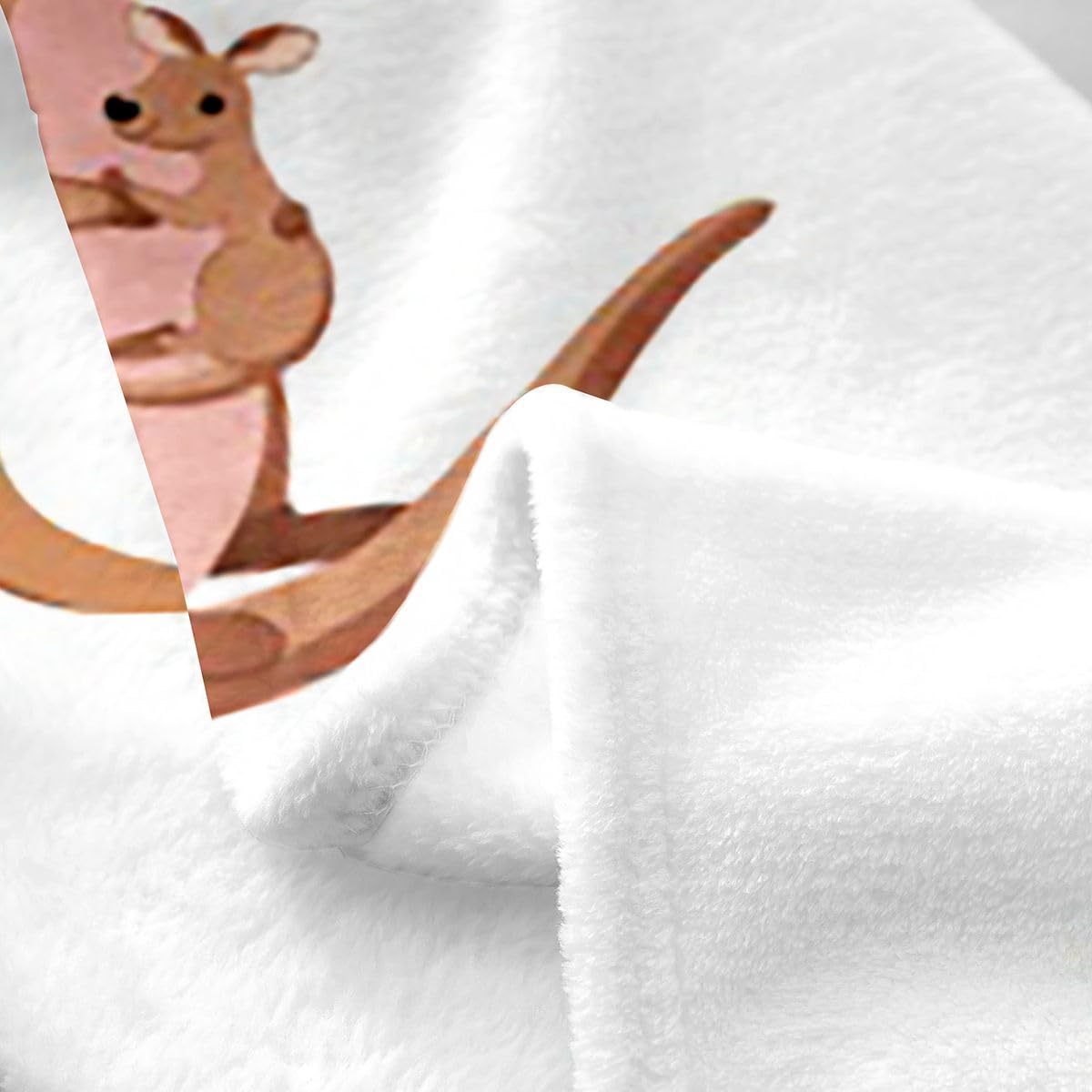 Feelyou Kids Kangaroo Throw Blanket All Season, Cute Wild Animal Bed Blanket for Girls Boys Bedroom Wild Kangaroos Decor Fleece Blanket, Brown Flannel Fuzzy Plush Blanket Queen 90"x90"