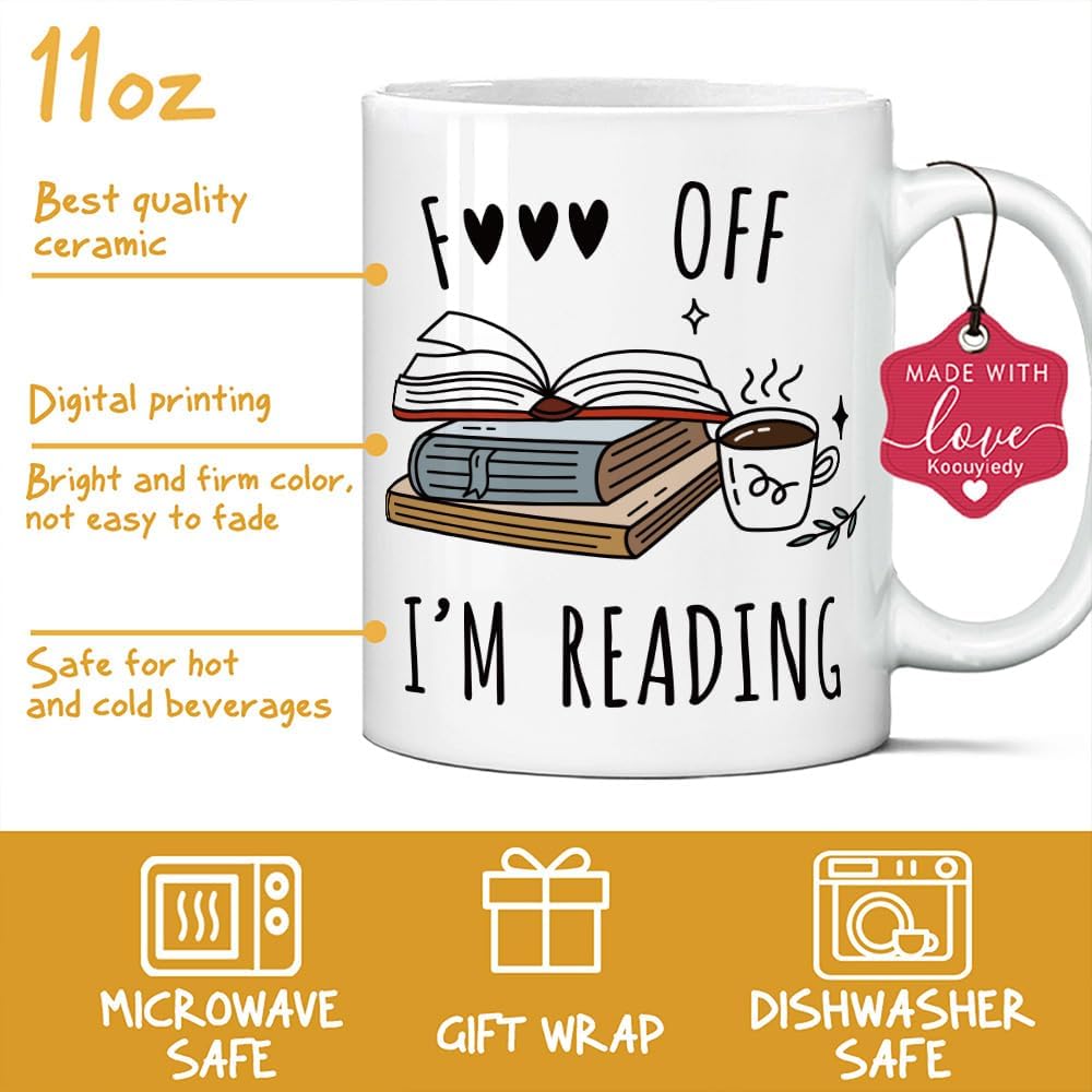 Funny Gifts for Book Lovers Reading Themed Coffee Mugs 11oz Bookish Gifts for Women - Book Club Gift - Librarian Reader Gift for Bookworms