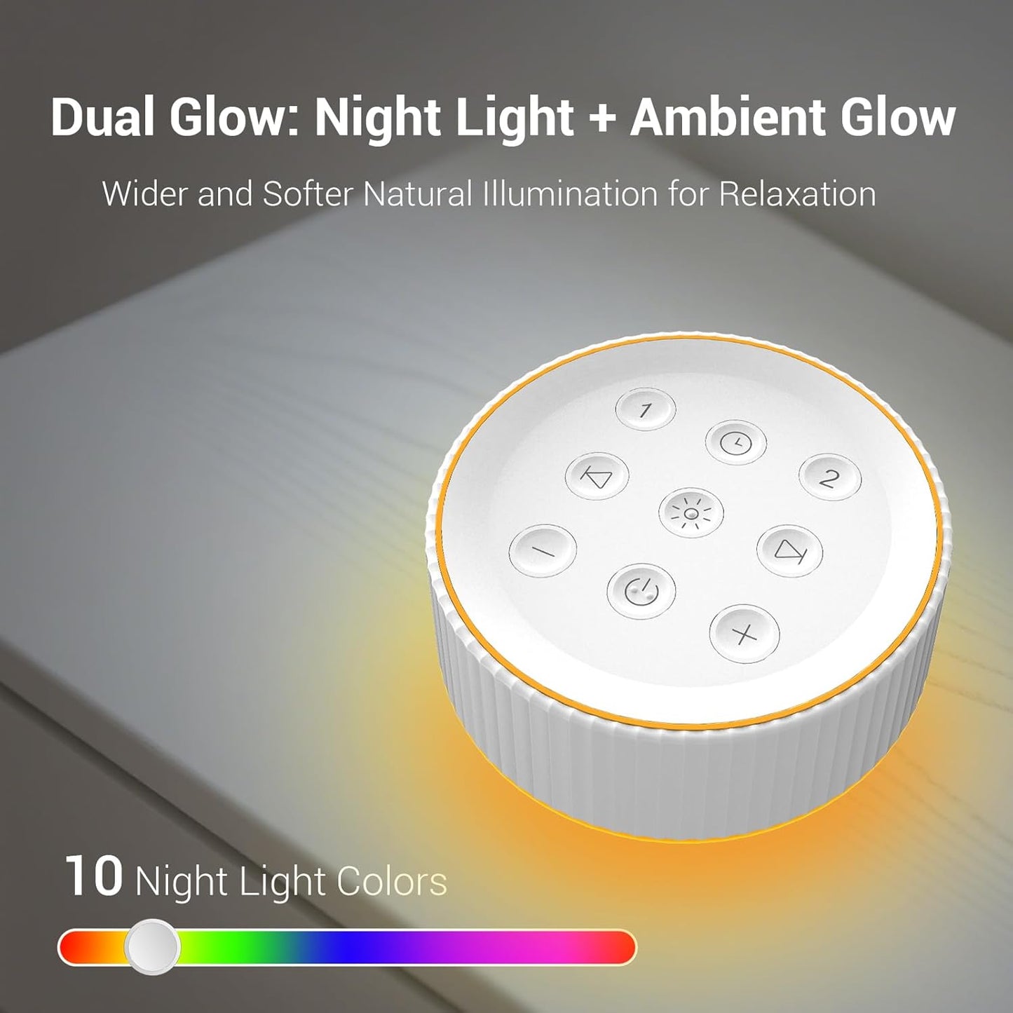 BGOVERSS White Noise Machine, 26 Hi-Fi Soothing Sounds & 10 Colors Night Light Sound Machine for Sleeping Adults, Baby & Kids, Portable Sleep Machine with 6 Timers, Noise Canceling for Home Office