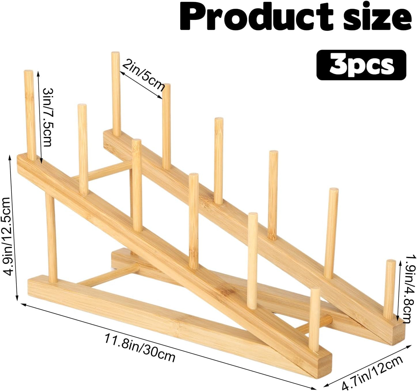 3 Pcs Bookshelf Holder, Wood Book Stand for Display 5-Tier Tabletop Small Kids Bookshelf Portable Book Rack Organizer Plate Holder for Vendor Events Art Platter Craft Show Retail Magazine Record